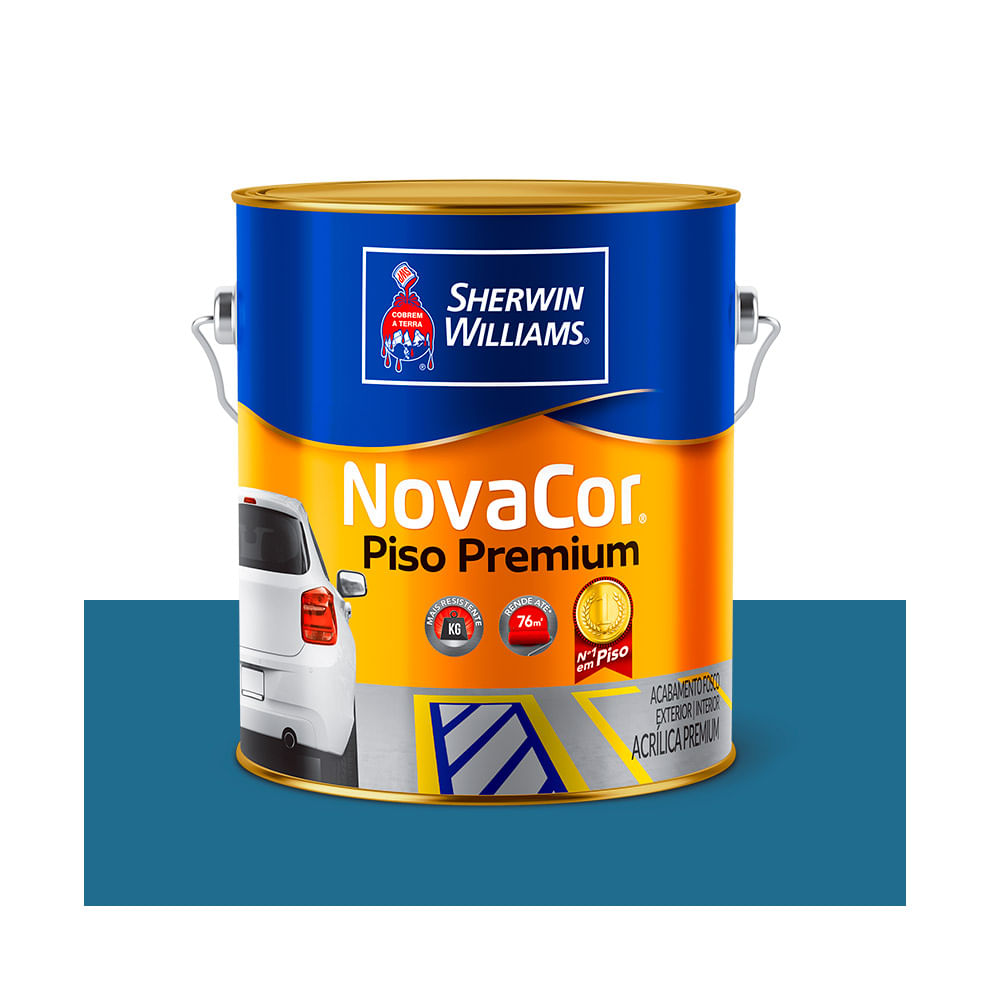 Tinta Novacor acrilico piso liso 36 litros azul Sherwin Williams 834912