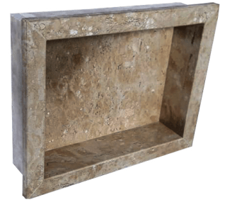 Nicho RW para Banheiro Marmore Travertino Comercial com Borda A 30cm X C 40cm 1627830