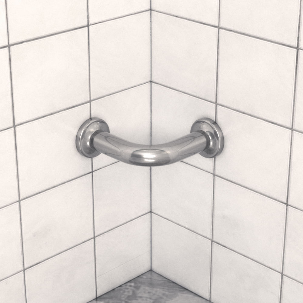 Banheiro acessível: normas e dicas para acertar 11 Barra de apoio para canto 15cm aluminio Sicmol 1607278