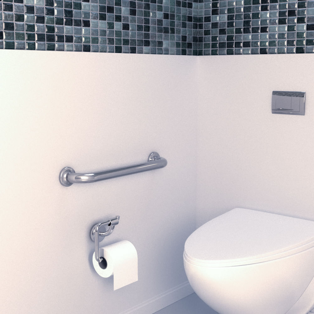 Projeto de banheiro acessível: Como criar uma estrutura completa 9 Barra de seguranca reta 45cm aluminio Sicmol 1607243