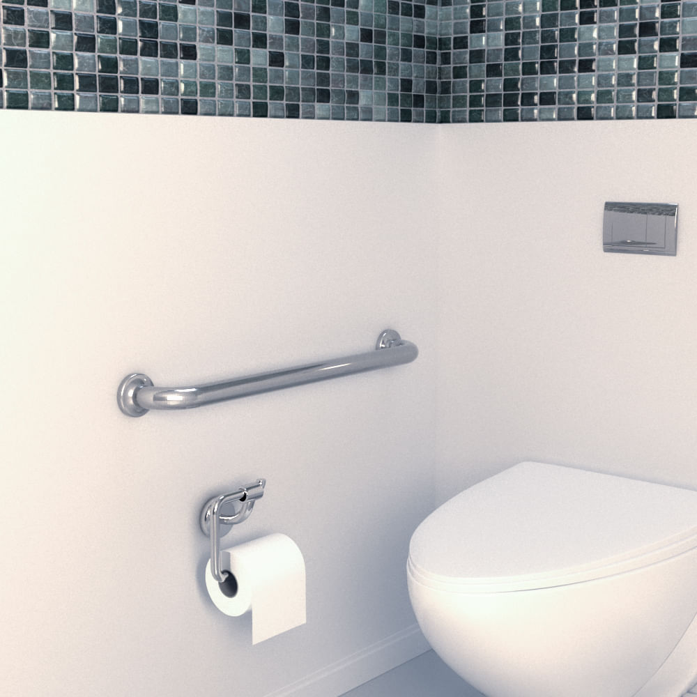 Projeto de banheiro acessível: Como criar uma estrutura completa 8 Barra de seguranca reta 60cm aluminio Sicmol 1607251