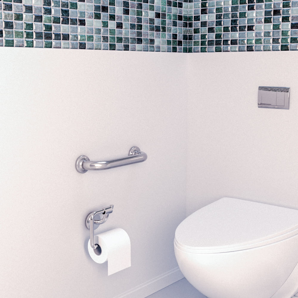 Projeto de banheiro acessível: Como criar uma estrutura completa 10 Barra de seguranca reta 30cm aluminio Sicmol 1607235