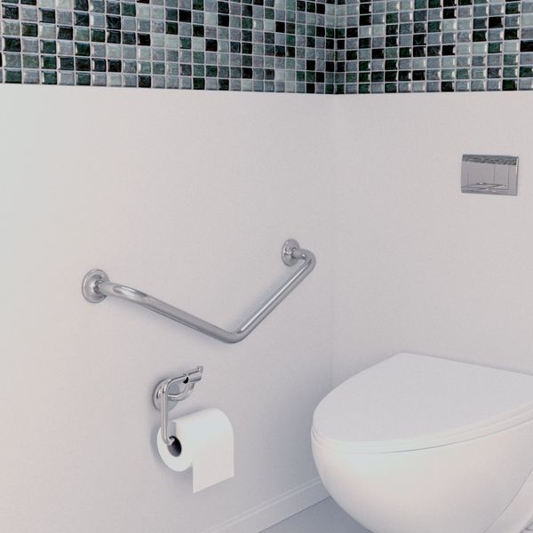 Alça de apoio 60cm curva cromada Sicmol