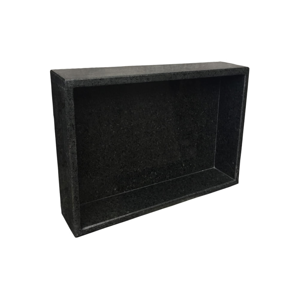 Nicho para banheiro: praticidade e elegância em um só móvel 8 Nicho para banheiro granito preto Bagno reto RW 1596578