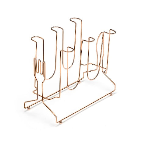 Como montar um bar em casa? Confira inspirações 19 Porta copo Arthi para 6 unidades de aco rose gold Querida 1621009