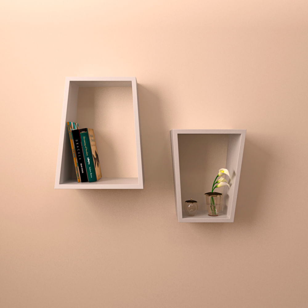 Dicas para proteger a casa de praia da maresia 30 Nicho MDF 39x30x19cm branco 2 pecas Muve 1582941