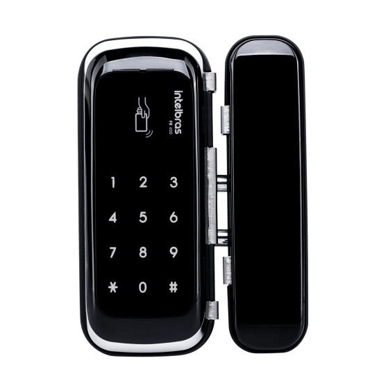 Fechadura Digital Intelbras para Porta de Vidro Preta FR400 1630776