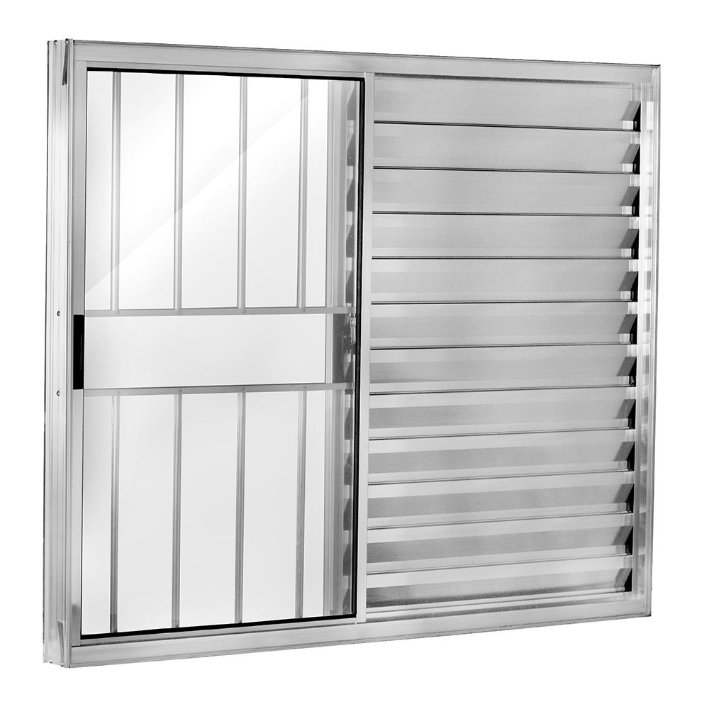 Descubra qual é o modelo de grade ideal para a sua janela 5 Janela Veneziana de Correr Lado de Abertura Direito de Aluminio 3 Folhas com grade Ecosul Esquadrisul Alt 100Cm X Comp 150Cm Aluminio Brilhante 1641174