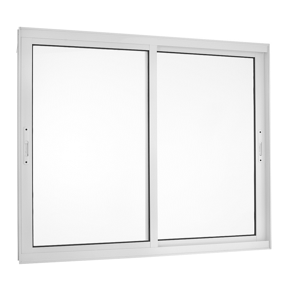 Janela de Correr de Aluminio 2 Folhas Topsul Esquadrisul Alt 100 cm X Comp 150 cm Branco 1631918