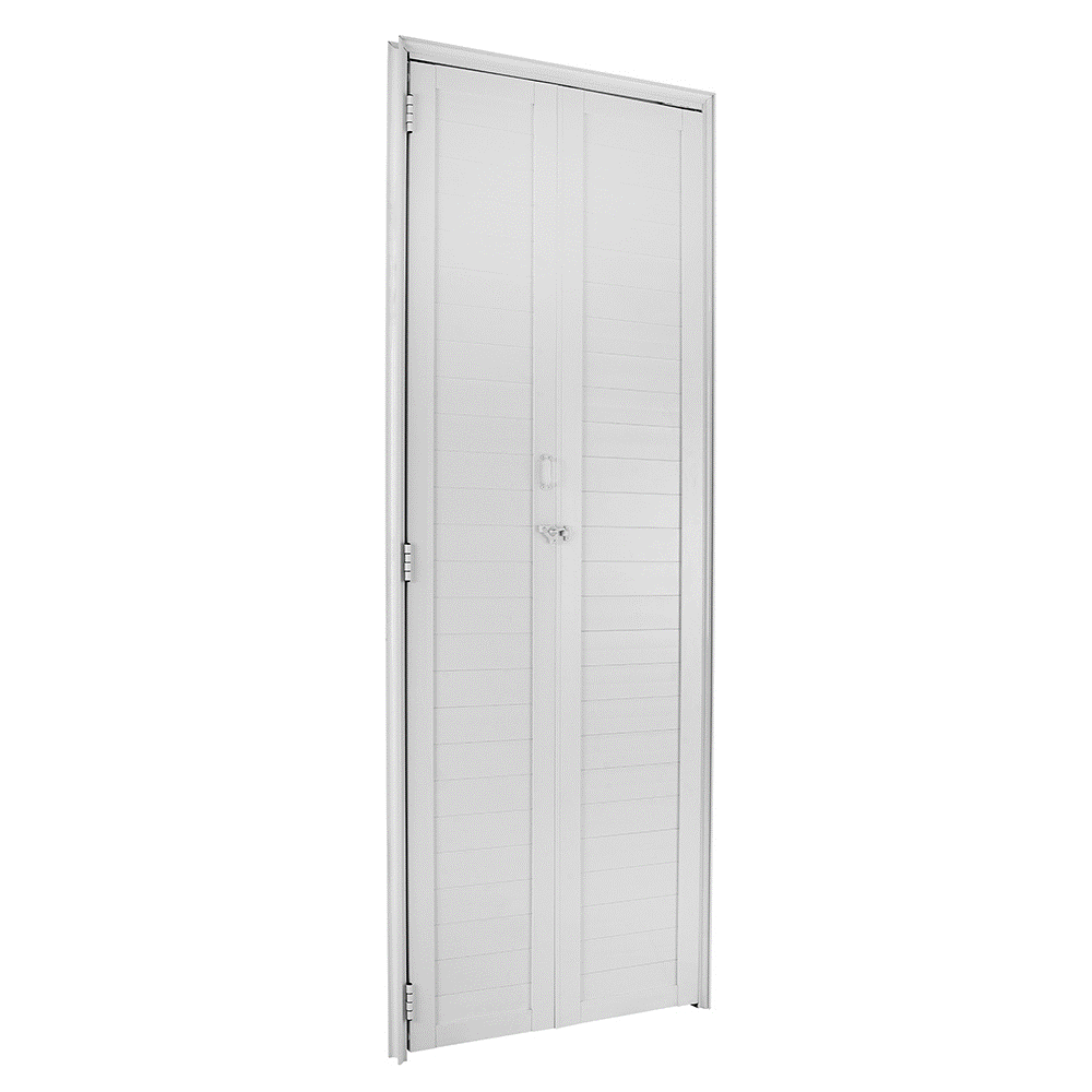 Modelos de portas bonitas e funcionais para residências 19 Porta Camarao Direita de Aluminio Topsul Esquadrisul Alt 210 cm X Comp 80 cm Branco 1632981