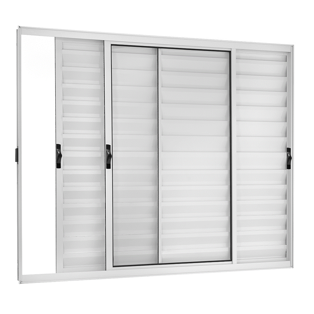Dicas para escolher o modelo ideal de janela para sua casa 11 Janela Veneziana de Correr de Aluminio 3 Folhas Moveis Fortsul Esquadrisul Alt 100cm X Comp 120 cm Branco 1639781