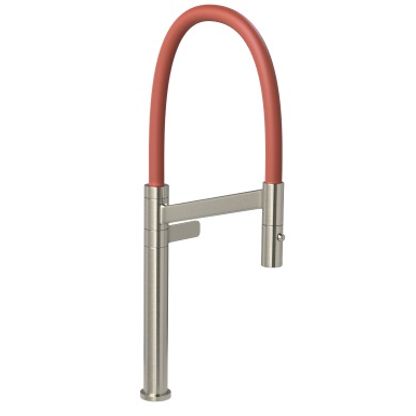TORNEIRA DE MESA PARA COZINHA BICA ALTA COLORE - INOX E TERRACOTA - DECA
