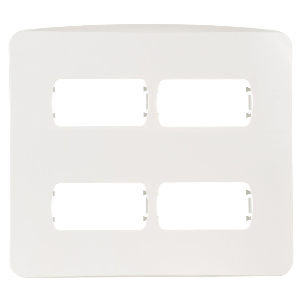 Placa 4x4 4 Postos Com Suporte Branco Miluz Schneider