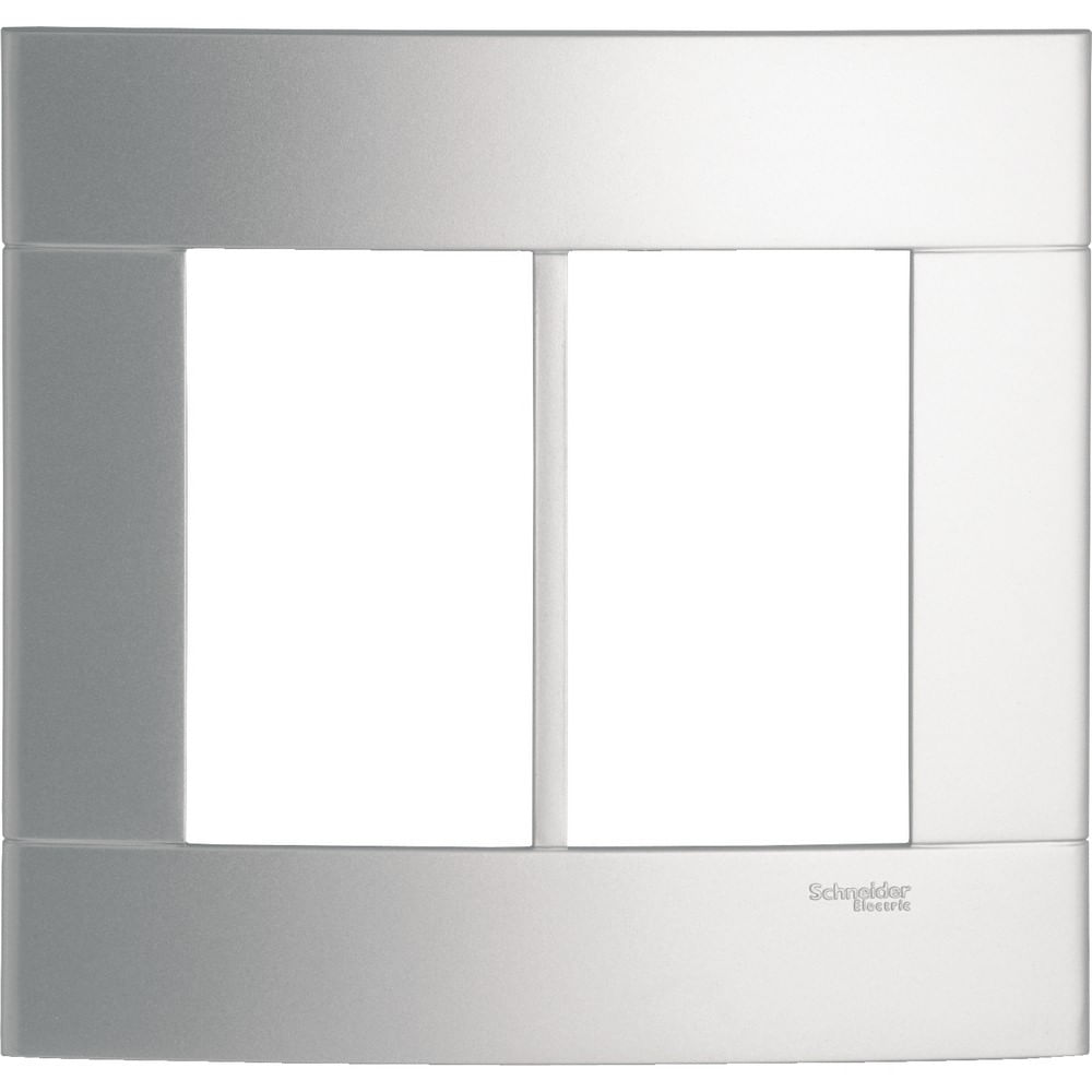 Placa 4x4 6 Postos Prata Decor Schneider