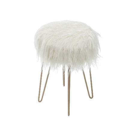 Inspire-se nos móveis planejados para banheiro 7 Banquinho Petit c Pelo Longo Creme e Base de Metal OR Design 1748254