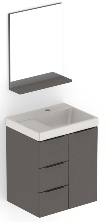 Dicas incríveis de como planejar a reforma do seu banheiro 13 Kit Gabinete Gaveteiro 50x38cm c Porta Cuba e Espelho Almendra Arenal Roca 1748114